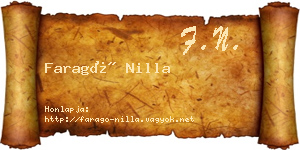 Faragó Nilla névjegykártya